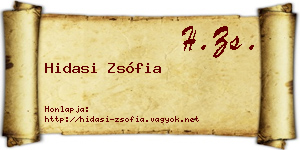 Hidasi Zsófia névjegykártya